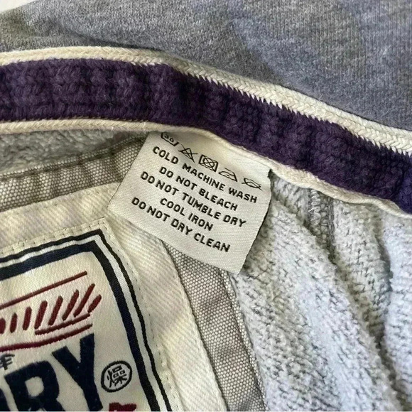 Superdry Classic Union Workwear Supplies Full Zip Y2K Hoodie Men Gray Size L - Picture 11 of 11